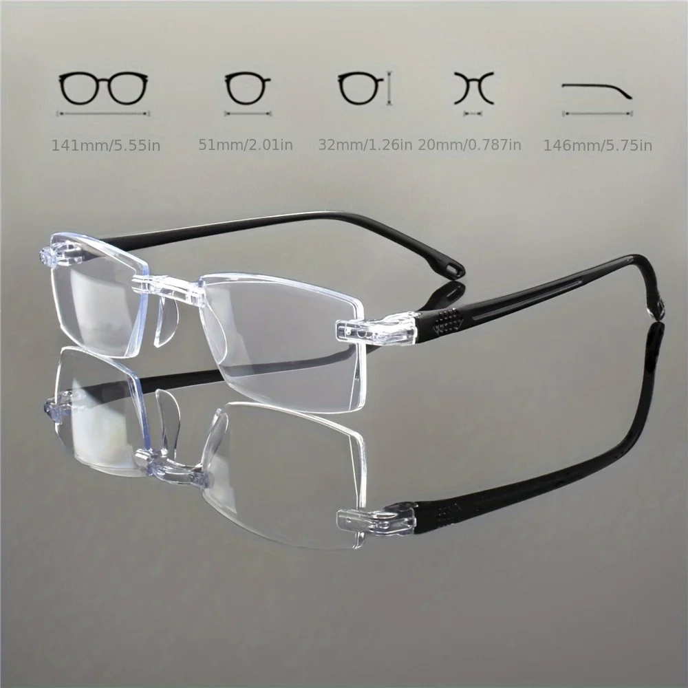 6PCS Vintage Square Reading Glasses for Women Men, Anti-Blue Light Polycarbonate Lens, One-Piece Square Frame,