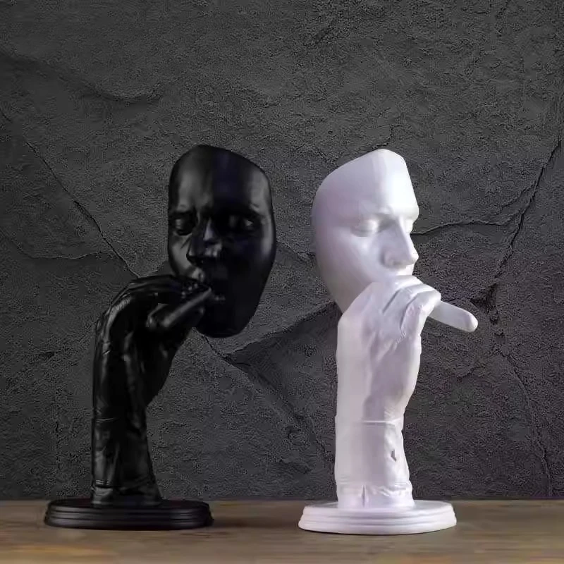 

Retro Creative Meditators Abstract Sculpture Man Smoking Cigar Face Statue Figure Model Resin Artwork Home Decoration