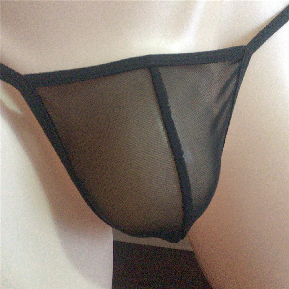 1 szt. Męskie seksowne stringi T-back bielizna bielizna stringi figi siatkowe przepuszczalne kalesony majtki dla mężczyzny