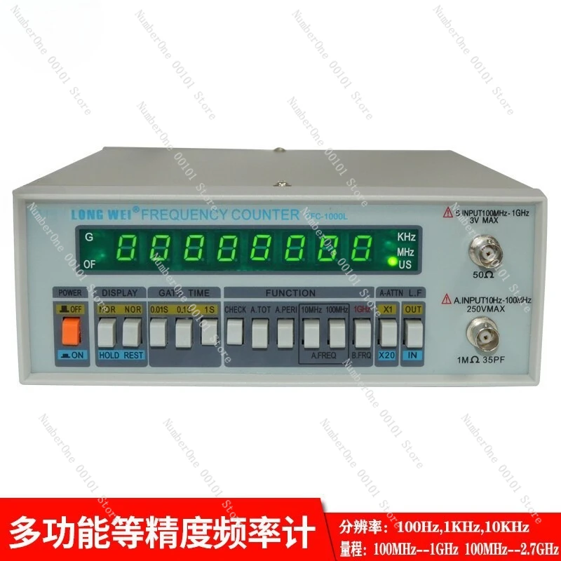 

High Precision Frequency Counter 10HZ-2.7GHZ with LCD Display for RF/AC/DC Signal Testing, Lab & Electronics Repair TFC2700L