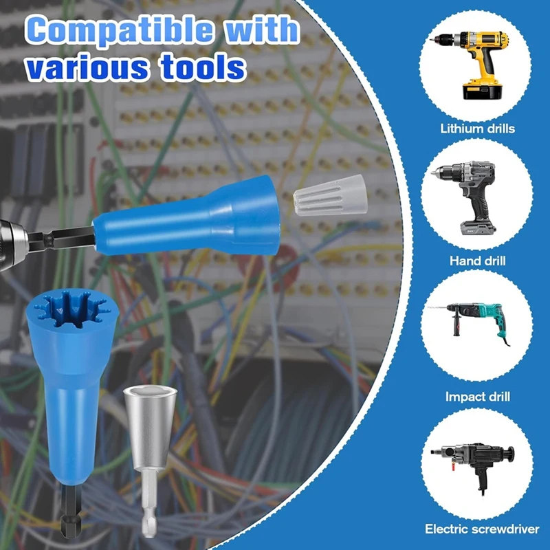 For Drills Wire Stripper Tool Connector Driver With 1/4 Inch Chuck Cable Quick Stripping And Twisting Tool