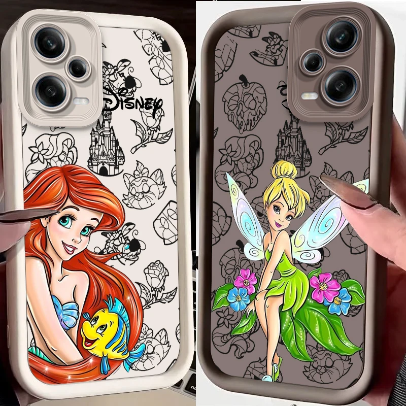 Disney Princess Cute Cartoon For Xiaomi Redmi Note 14 13 13R 12 12R 11 11E 11T 11S Pro Plus 4G 5G Eye Ladder Soft Phone Case