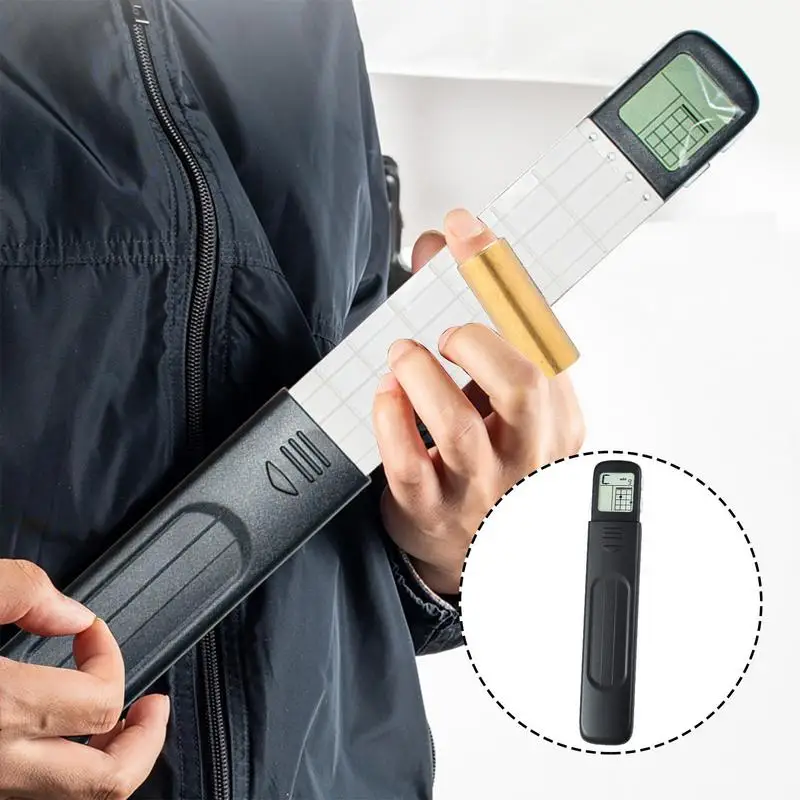Digital Guitar Trainer Guitar Practice Neck With Rotatable Chart Screen Guitar Assist Learning Tool With Chord Chart Metronome