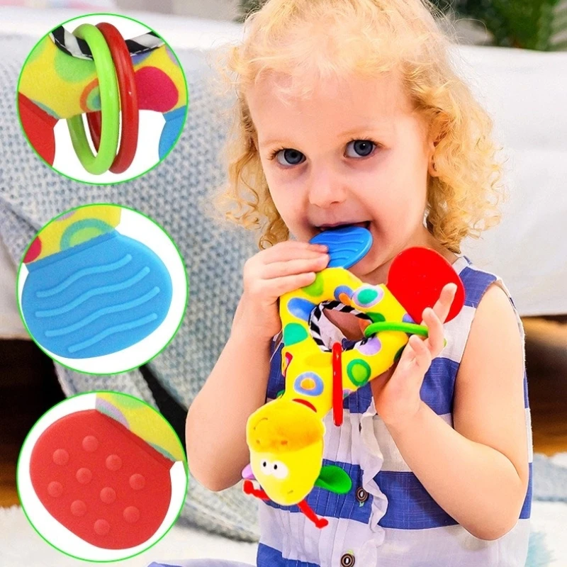 Baby hand-held toy rattle rattle music gum can bite baby grip training