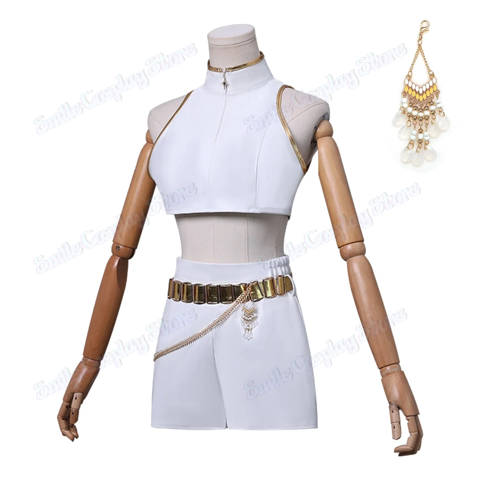 ルミホワイト PU 制服コスプレアニメ KPop 衣装ウィッグ女性クリスマスハロウィンパーティー服