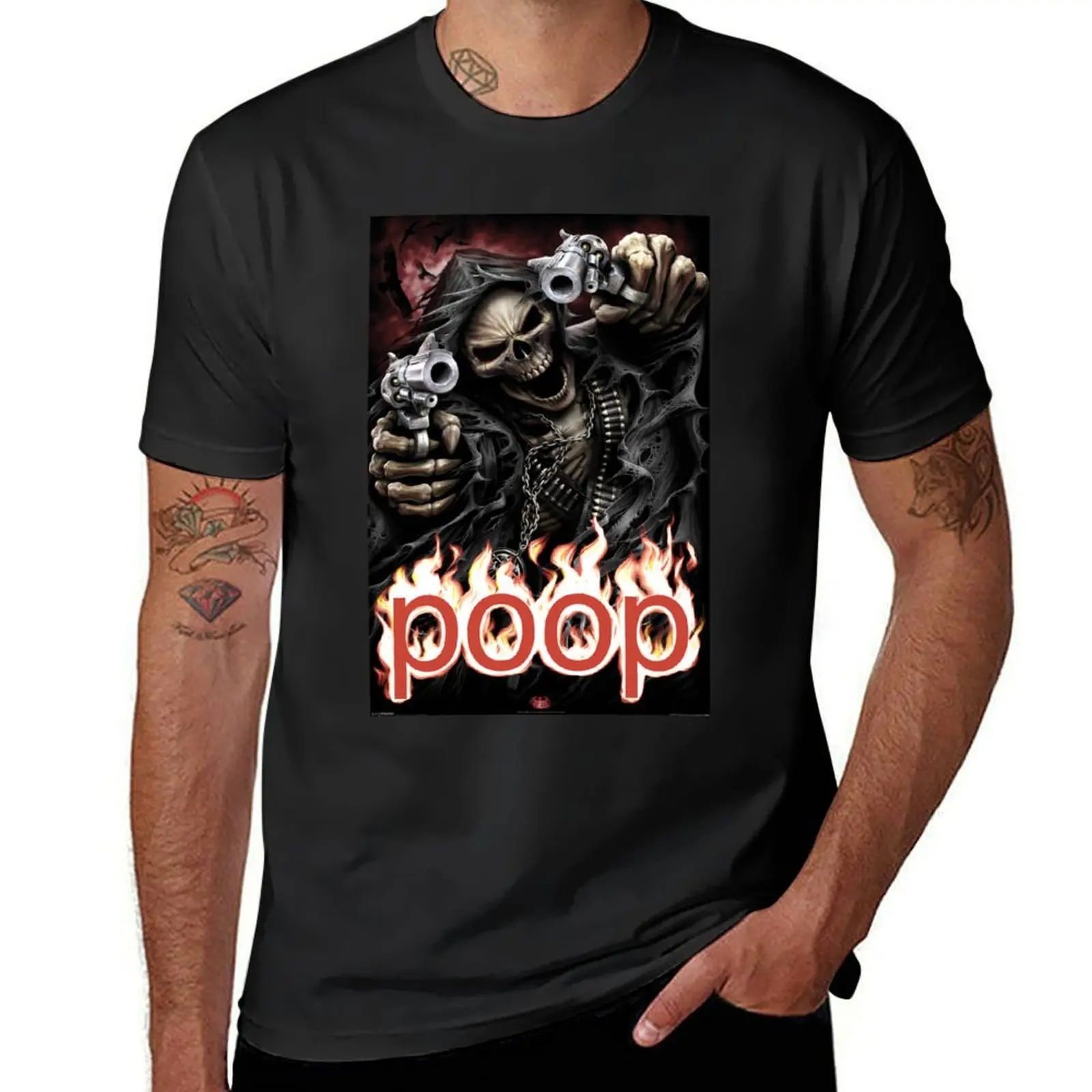 

Grim Reaper Poop T-Shirt new edition man t shirt valentines boutique clothes essential t shirt mens t shirts pack