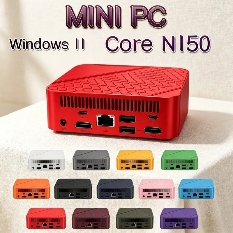 2026年発売のvibrant-core-n150ミニpc、windows-11搭載、スムーズな操作性、ポケットサイズのワークステーション、ram-1tb、ssd、wifi-6、bt52、4k-hd対応、ゲームやオフィスに最適