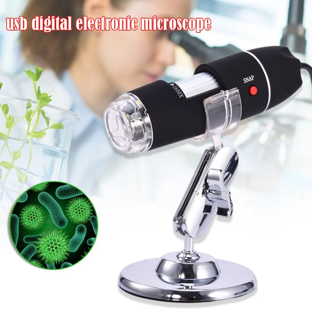 1600X 8 LED Electronic Microscope With Stand Digital Microscope Portable USB Endoscope Camera Microscopio Magnifier Dropshipping