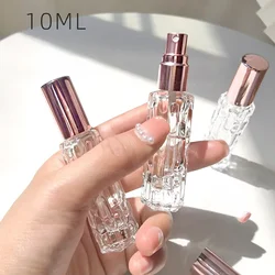Rose Gold Glass Portable Refillable Perfume Bottle Cosmetic Container Press Empty Spray Atomizer Travel Small Sub-bottle 10ml