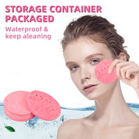 50pcs Round Compressed Sponges Instant Expand in Water  Exfoliating  Reusable