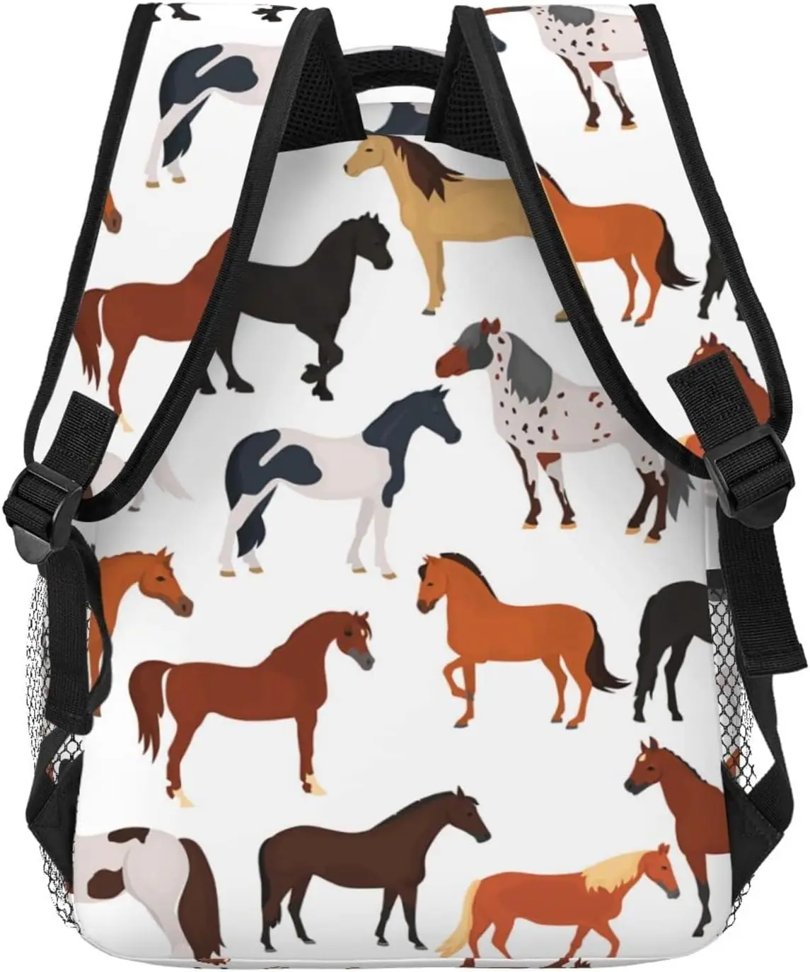 Horse Breeds Pattern Stylish Casual Backpack Purse Laptop Backpacks With Multiple Pockets Computer Daypack For Work Business