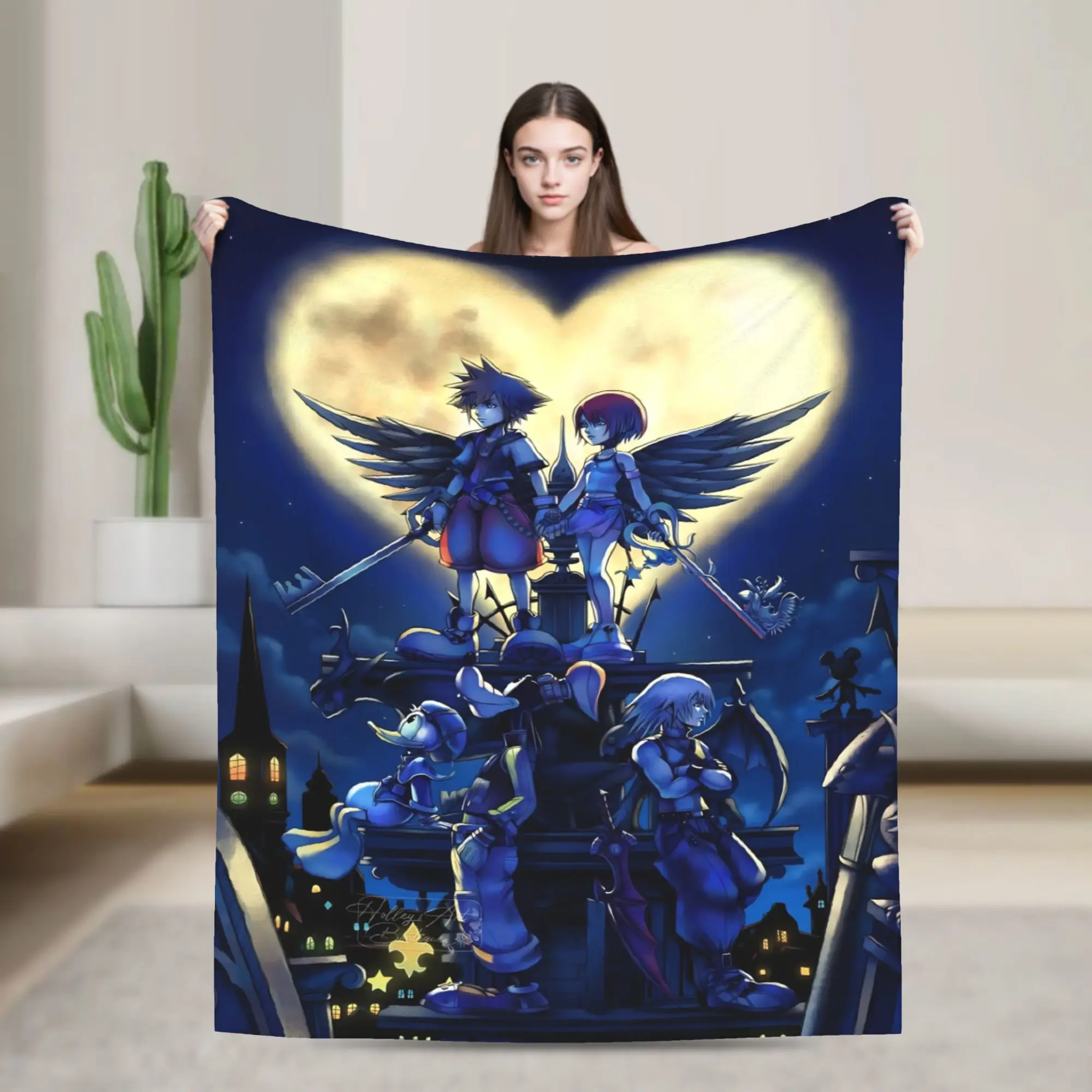 Kingdom Hearts juego mantas de felpa mantas personalizadas para cama sofá 150*125cm alfombra pieza