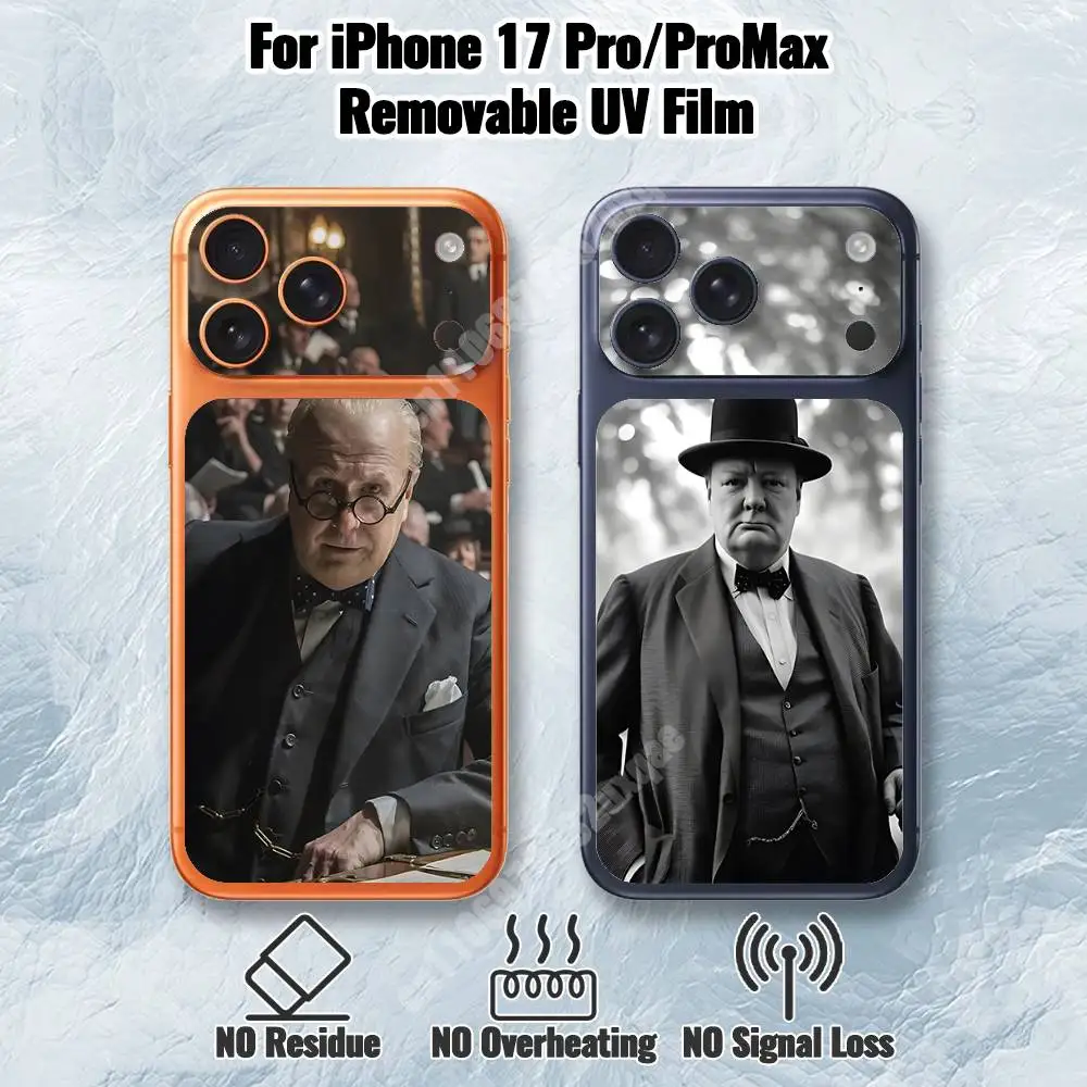 History Winston Churchill Removable UV Film for iPhone 17 Pro 17 ProMax Hydrogel Sticker