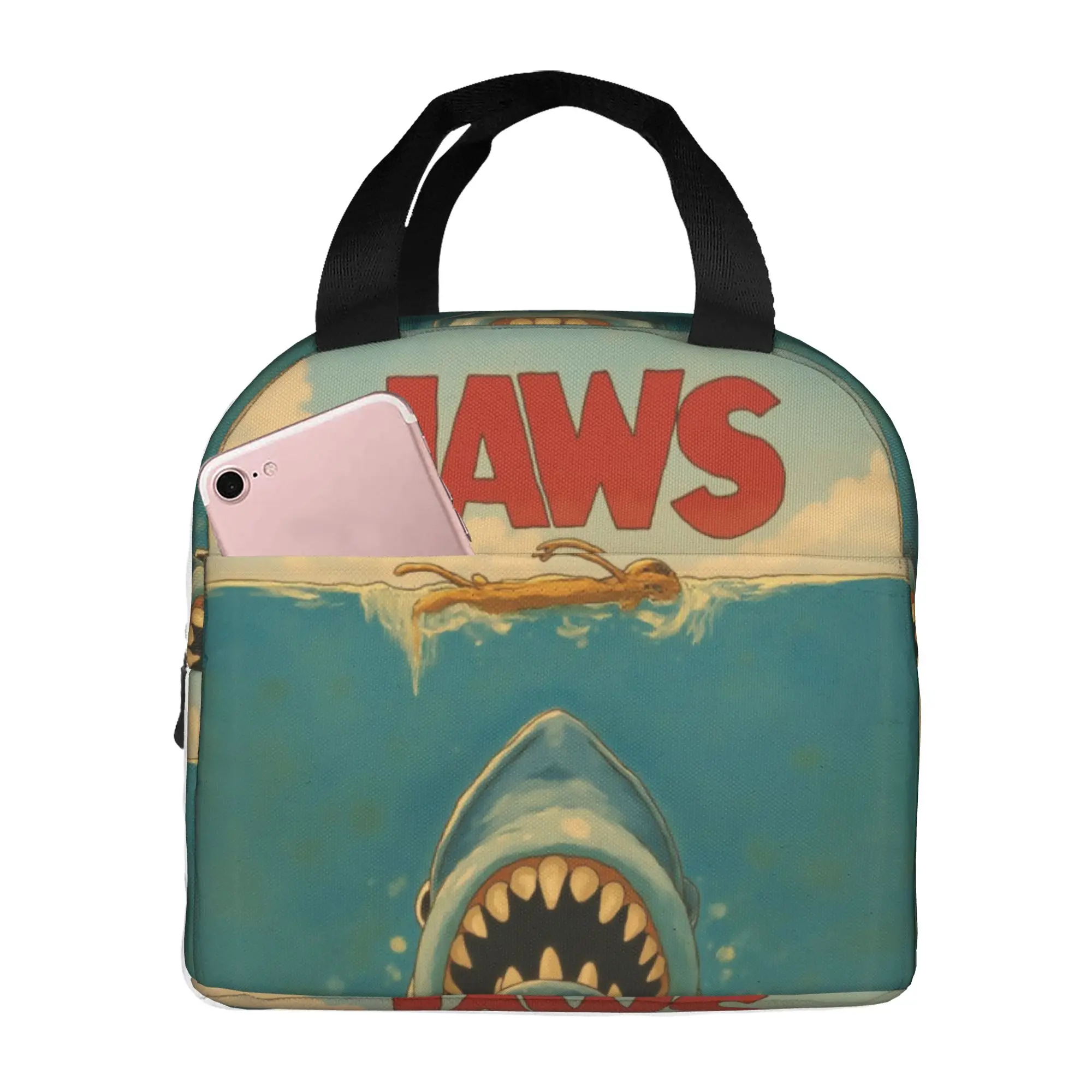 J-Jaw-Shark Lunch Bag Women Thriller Film Warm Cooler Insulated Lunch Box for Adult Office