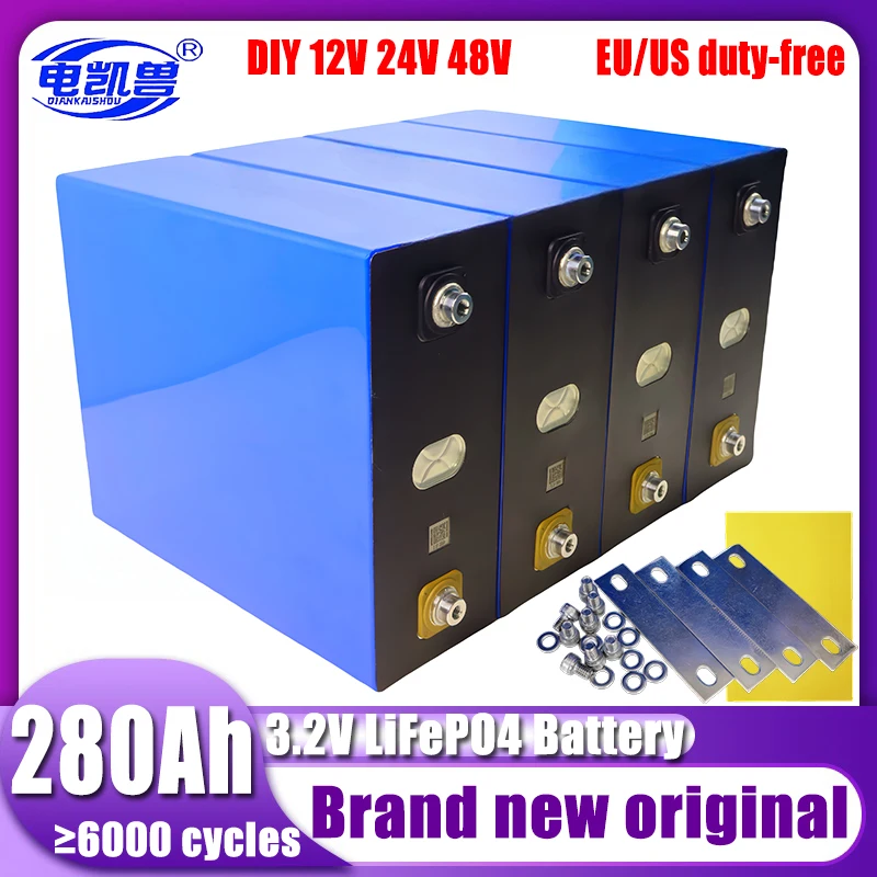 

New 4 PCS 3.2v 280ah nut Stud DIY 12V 24V 48V A-grade LiFePO4 battery electric scooter RV lithium iron phosphate solar storage