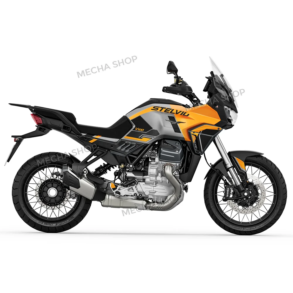 Kit de pegatinas de resina 3D para almohadilla de depósito, protección de tapa de combustible para Moto Guzzi Stelvio V100 2024 2025 2026
