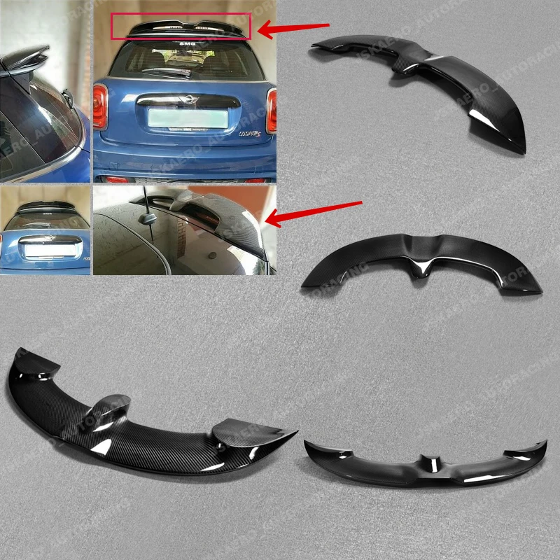 

For Mini Cooper S F56 Carbon Fiber Rear Roof Spoiler Wing Extension Addon Trim