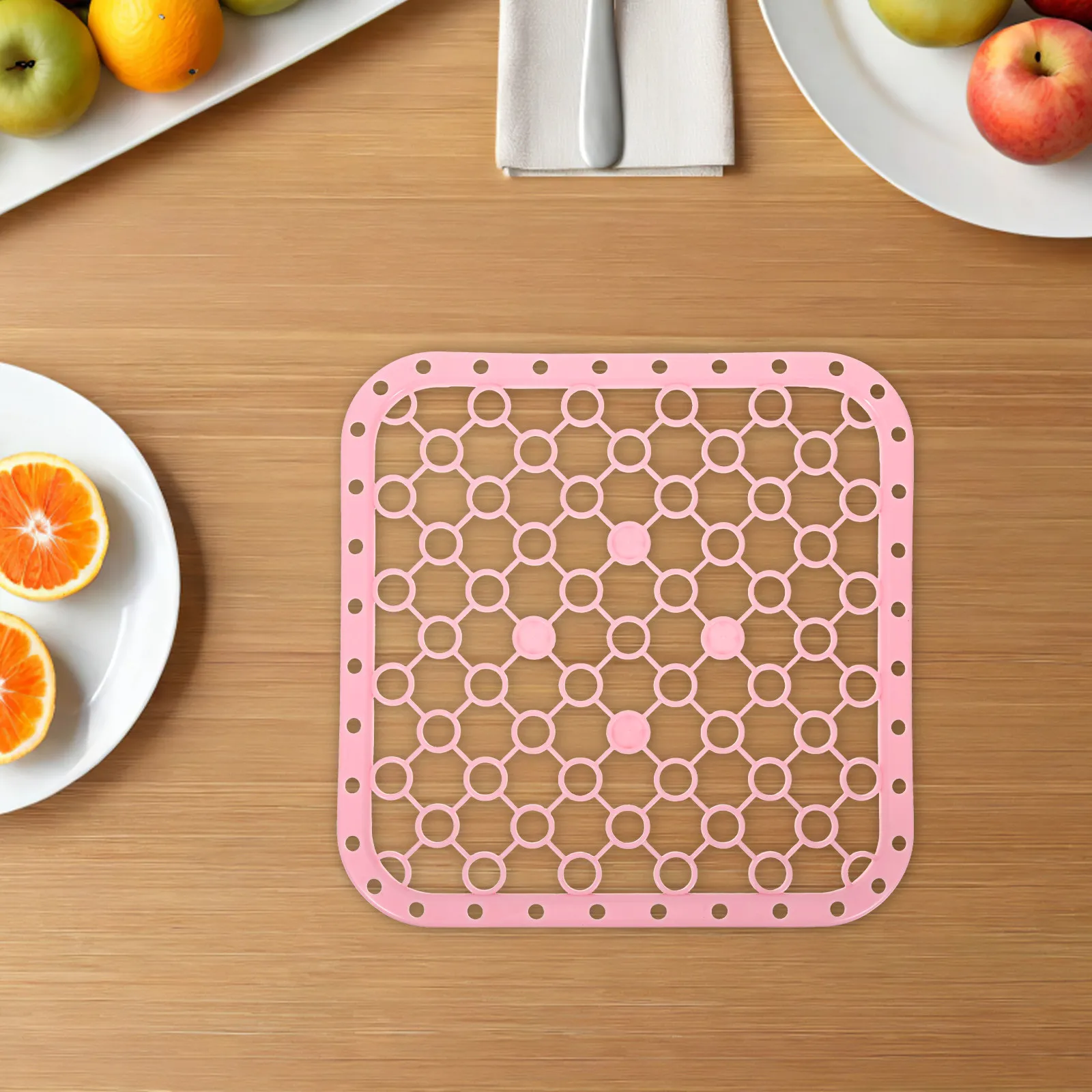 Kitchen Sink Mat Pink Silicone High Heat-Resistance Protector Cushion for Dish and Sink Heat Insulation Table Mat