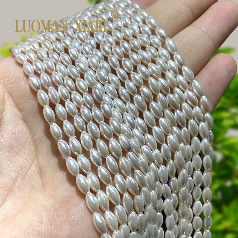 Natural Freshwater Shell Mother Pearls Strars Rice Shape Spacer Beads for Jewelry Making Diy Bracelets Earrings Accessories