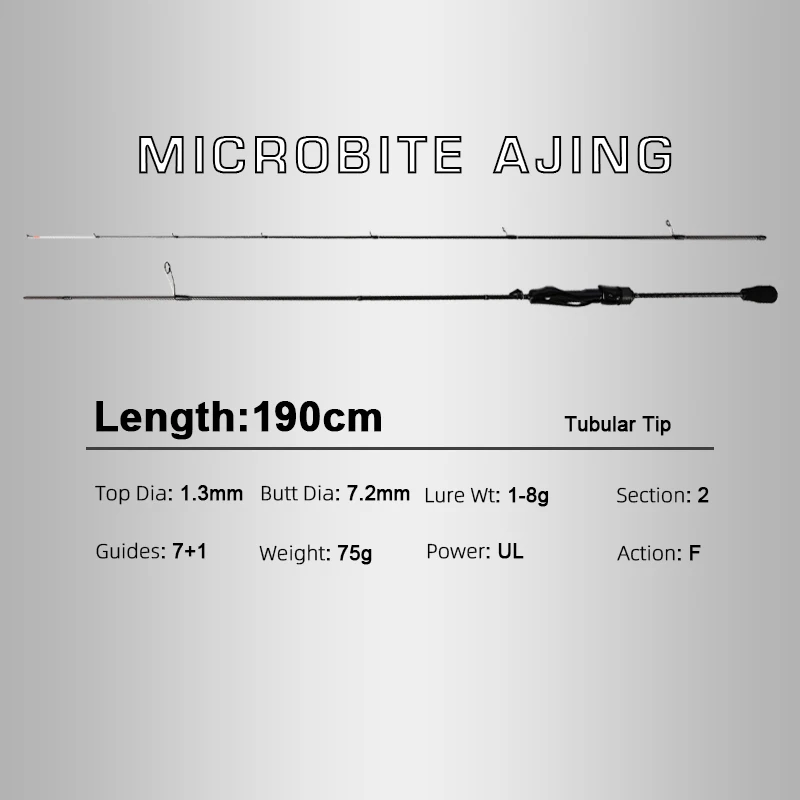 MIFINE MICROBITE AJING Tubular Tip UL/L Leichte Spinnrute 1-5g/1-8g Schnelle LRF Salzwasser Süßwasser Forellen Barsch Bass Angelrute