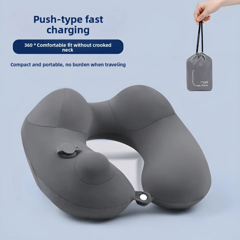

U-shaped Neck Pillow Ice Silk Travel Long-distance Plane High-speed Rail Car Sleeping Pillow Neck Pillow Storage Neck Pillow