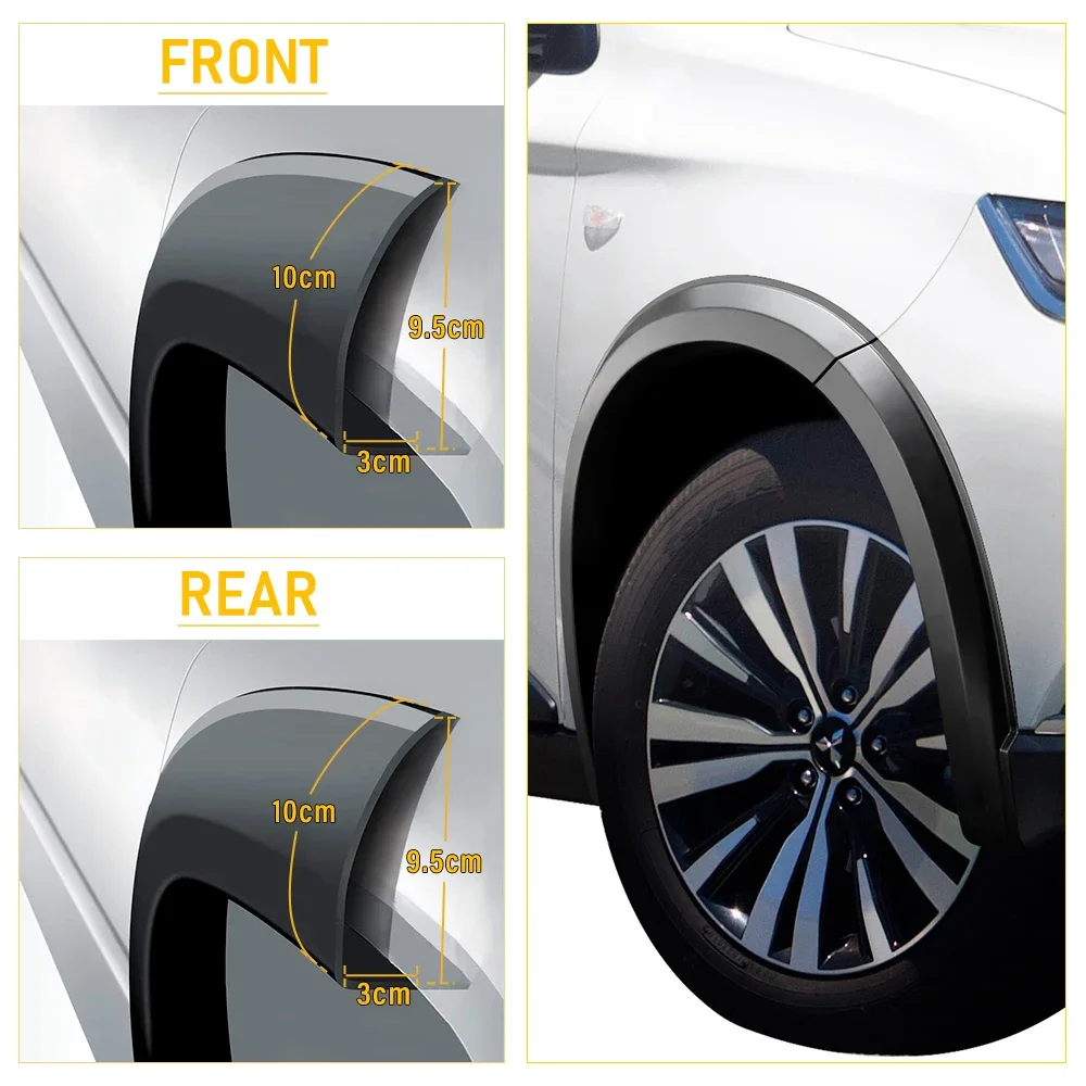 Mudguards 8pcs/set Slim Fender Flares Wheel Arch For Mitsubishi Montero Outlander 2015-2021 Double Cabin Models Car Accessories