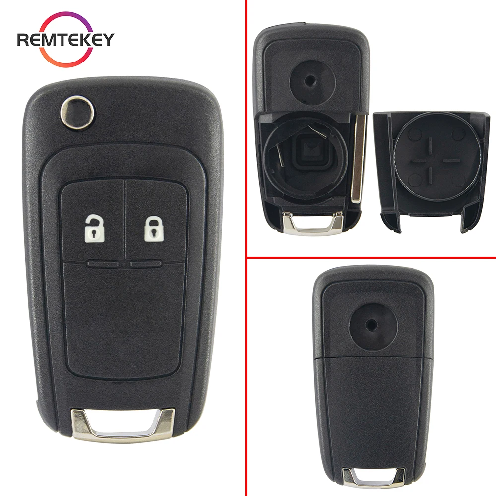 

REMTEKEY Flip Folding Car Key Shell HU100 Blade Uncut Remote Key Case Keyless Fob for Chevrolet Cruze Orlando Malibu Impala