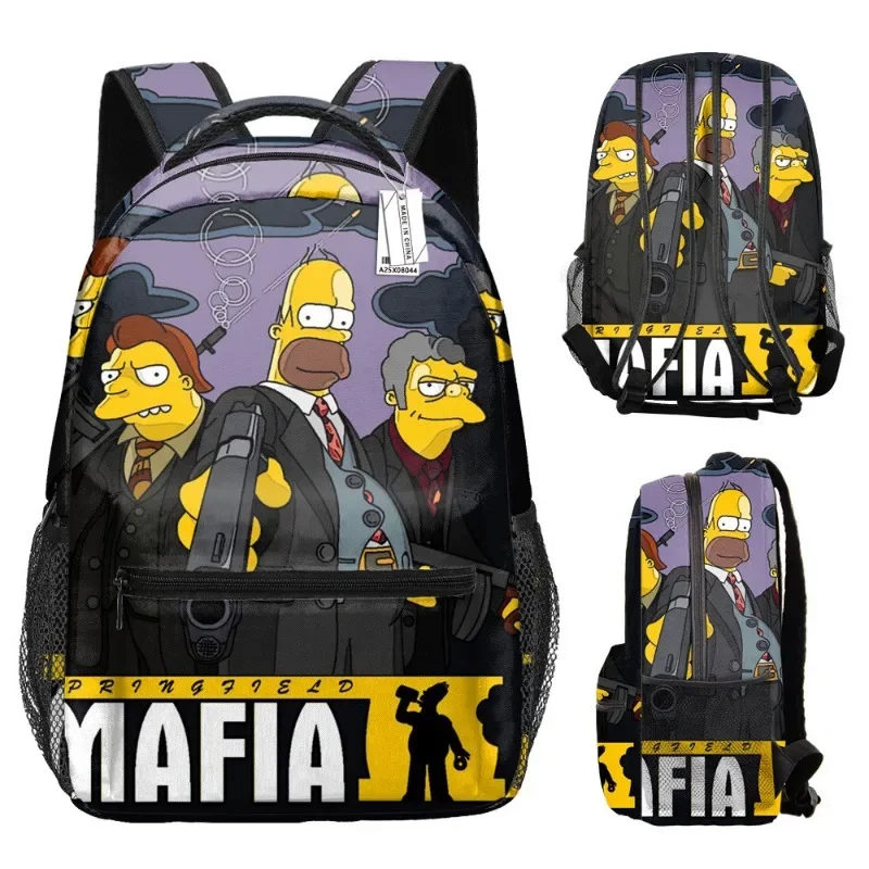 The Simpsons Children\'s Schoolbag Bart Simpson Cartoon Creative Student Large Capacity Shoulder Bag Outdoor Traveling Backpack