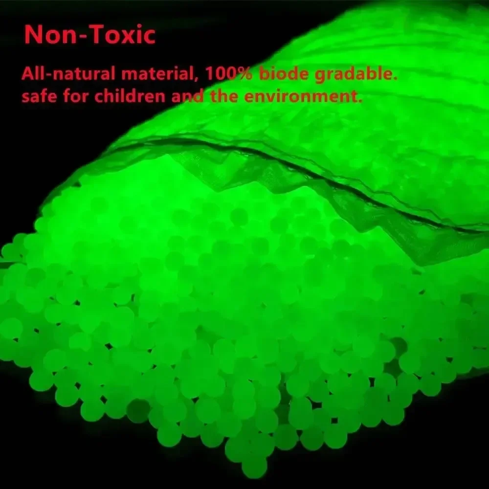 7-8 مللي متر كرات الماء الفلورسنت الخرز عبوة الذخيرة توهج في الظلام BB جل الماء رصاصة آمنة/غير سامة/ECO تبادل لاطلاق النار لعبة رصاصة