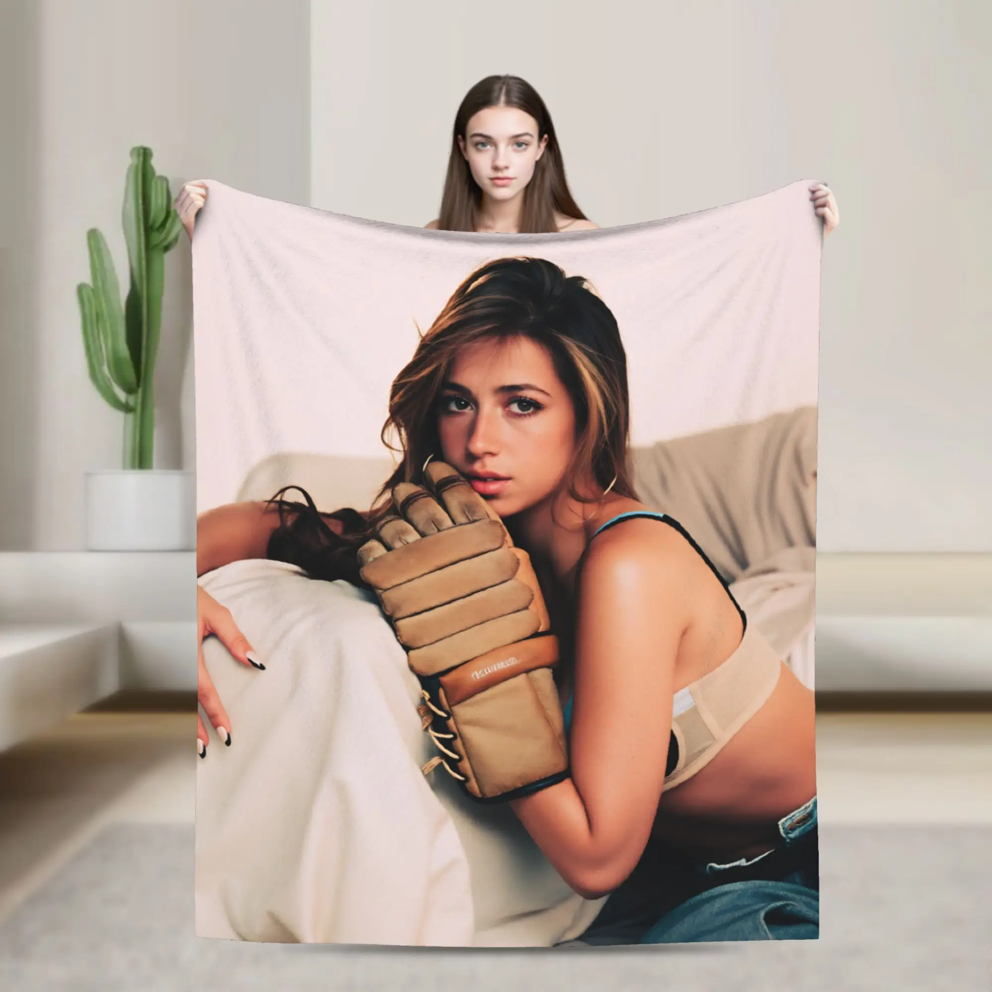 Warm Soft Blanket Travel Office Tate McRae Throw Blanket Canadian Singer Flannel Bedspread For Outdoor Graphic Sofa Bed Cover