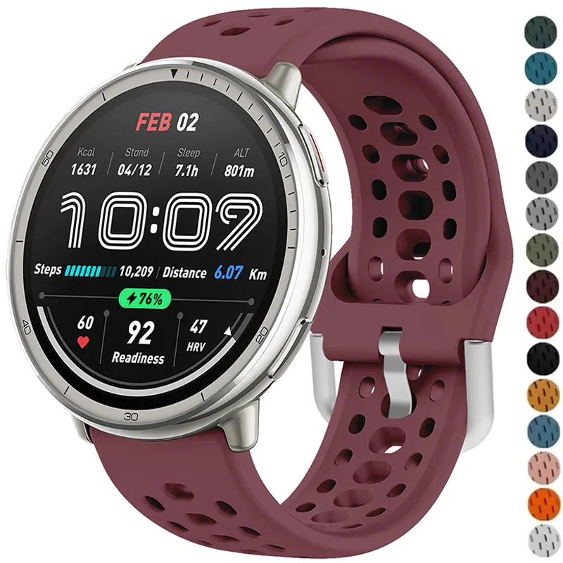 Bracelet for Amazfit Active 2 BIP3/3 Pro GTS2/2e/2 Mini/3/4 GTR Mini 20mm Sport Breathable Watch Strap for Amazfit Active 20mm