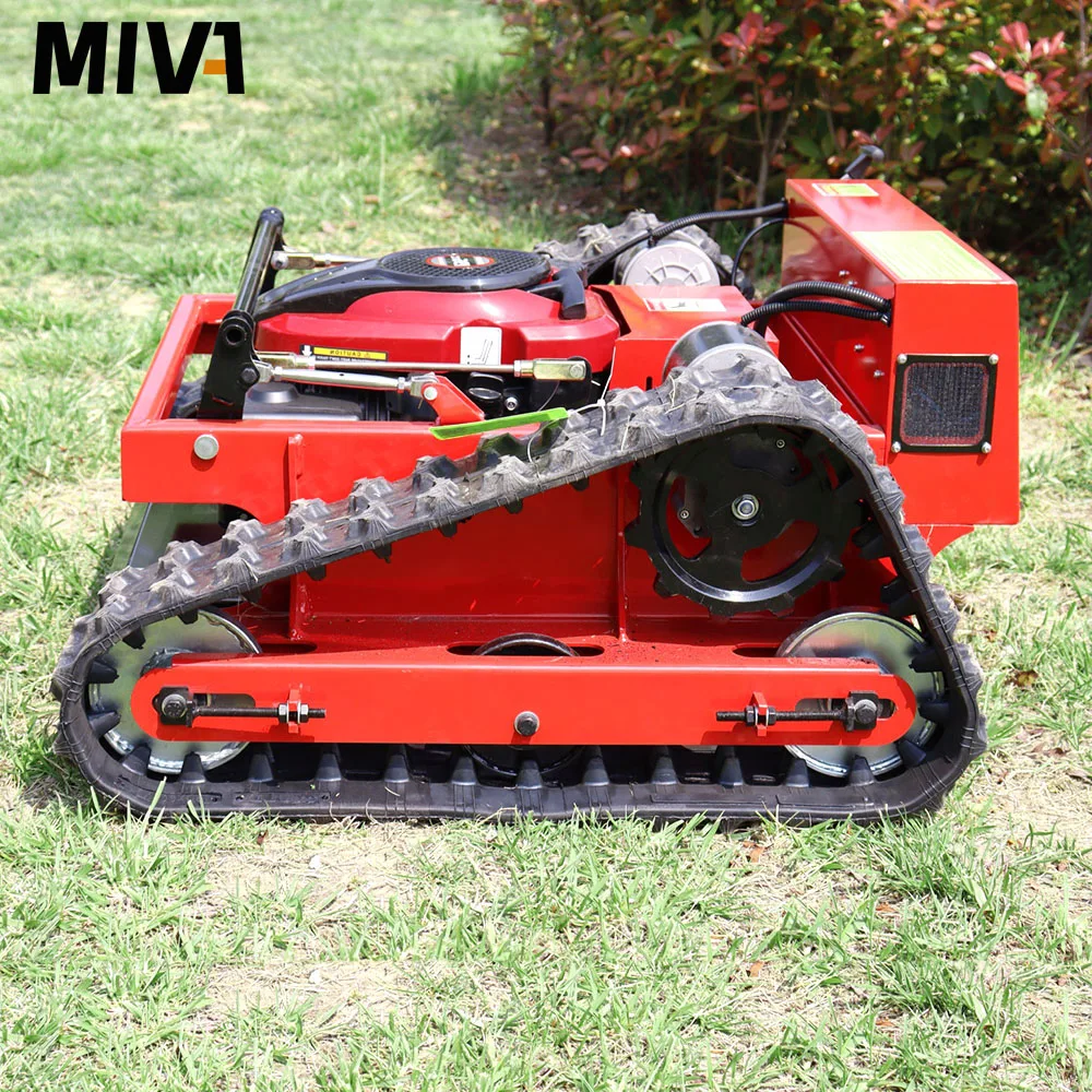 High Efficiency Mini Tracked Automatic Lawn Mower With Self - Power Generation Function Petrol Lawn Mower Customized