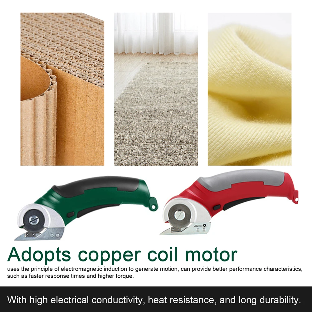 4.2V Electric Cloth Cutter Copper Coil Motor Portable Fabric Cutting Machine Handheld Paperboard Sponge Leather Rugs Carpet