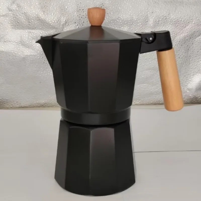 Hot-selling Italian-style Aluminum Moka Pot with Double Valves, Moka Coffee Maker, Octagonal European-style Pour-over Coffee Pot