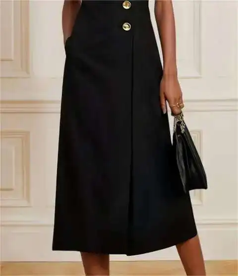 

BabYoung Summer Black Birthday Midi Dress For Women Clothing Urban Sleeveless High Neck Woman Elegant Formal Prom Dresses 2025