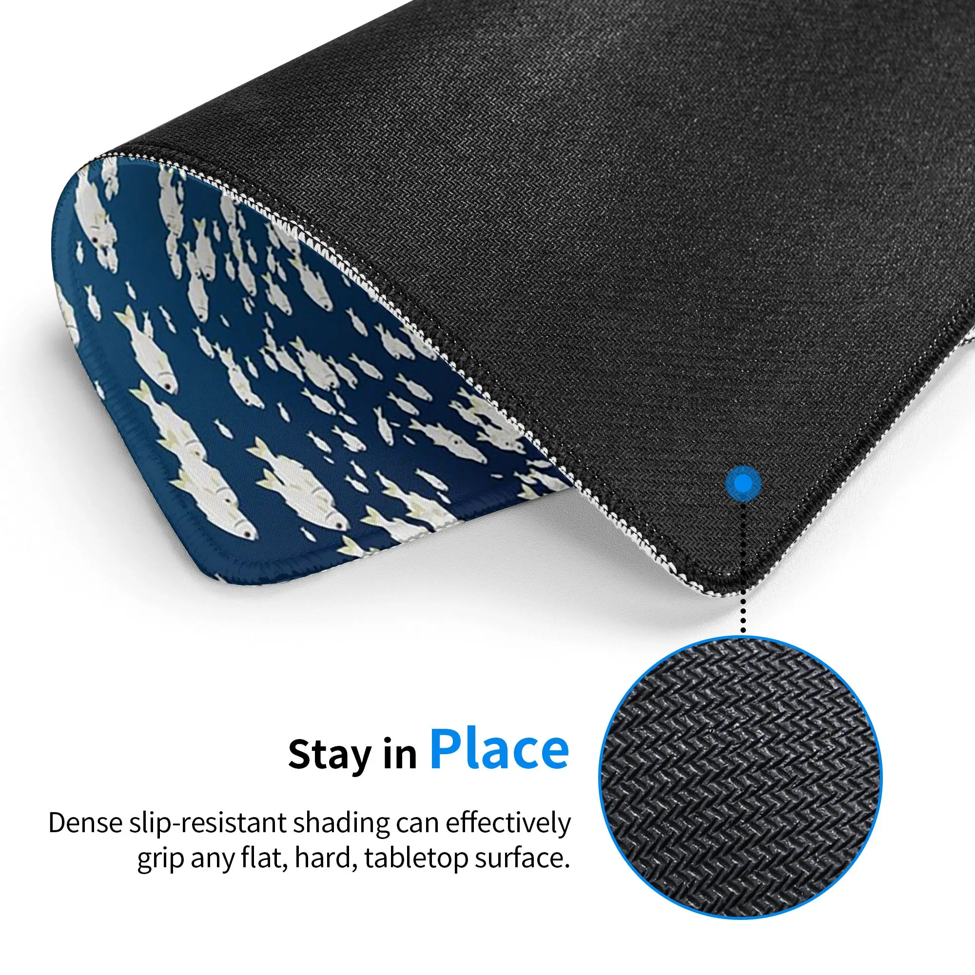 Underwater Cave Shark Themed Mouse Pad Computer Keyboard Mouse Mat Gaming PC Laptop Desk Mat Office Accessories Table Mats
