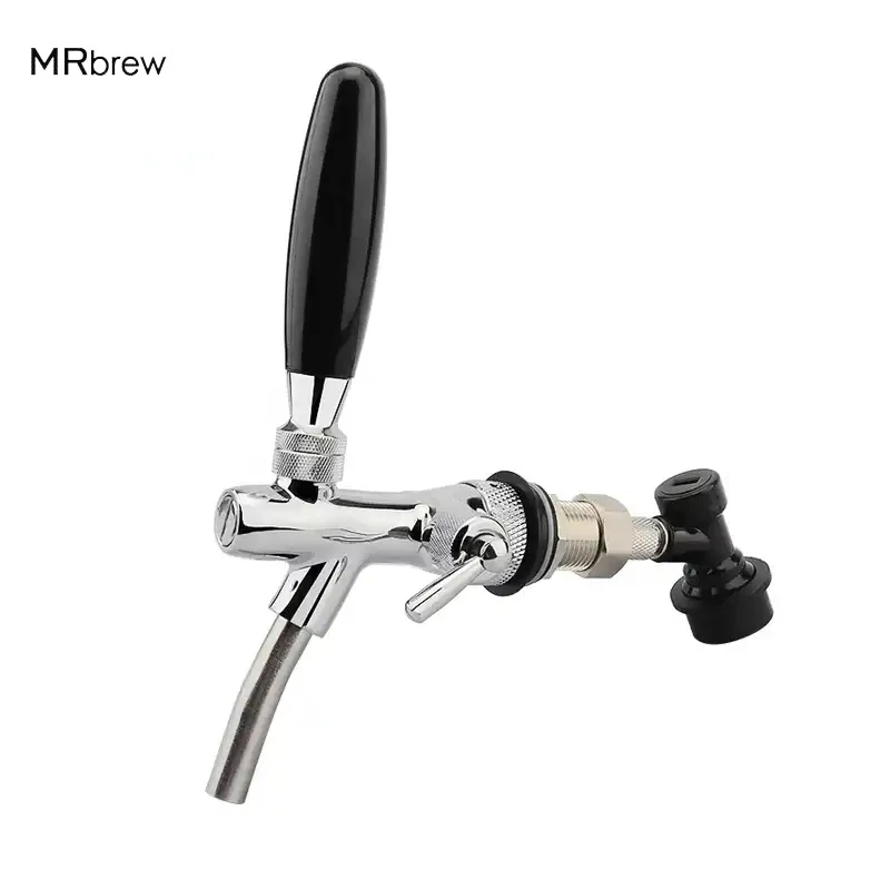 Draft Beer Tap Adjustable Faucet,Chrome Plating Beer Dispenser Tap With Ball Lock For Homebrewing