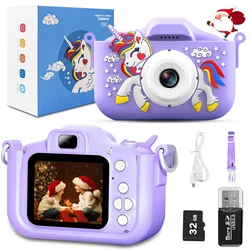 New Unicorn Kids Camera Toys Cute Horse 32MP1080P HD Digital Camera for Toddler Kid Christmas Birthday Festival Children Gifts