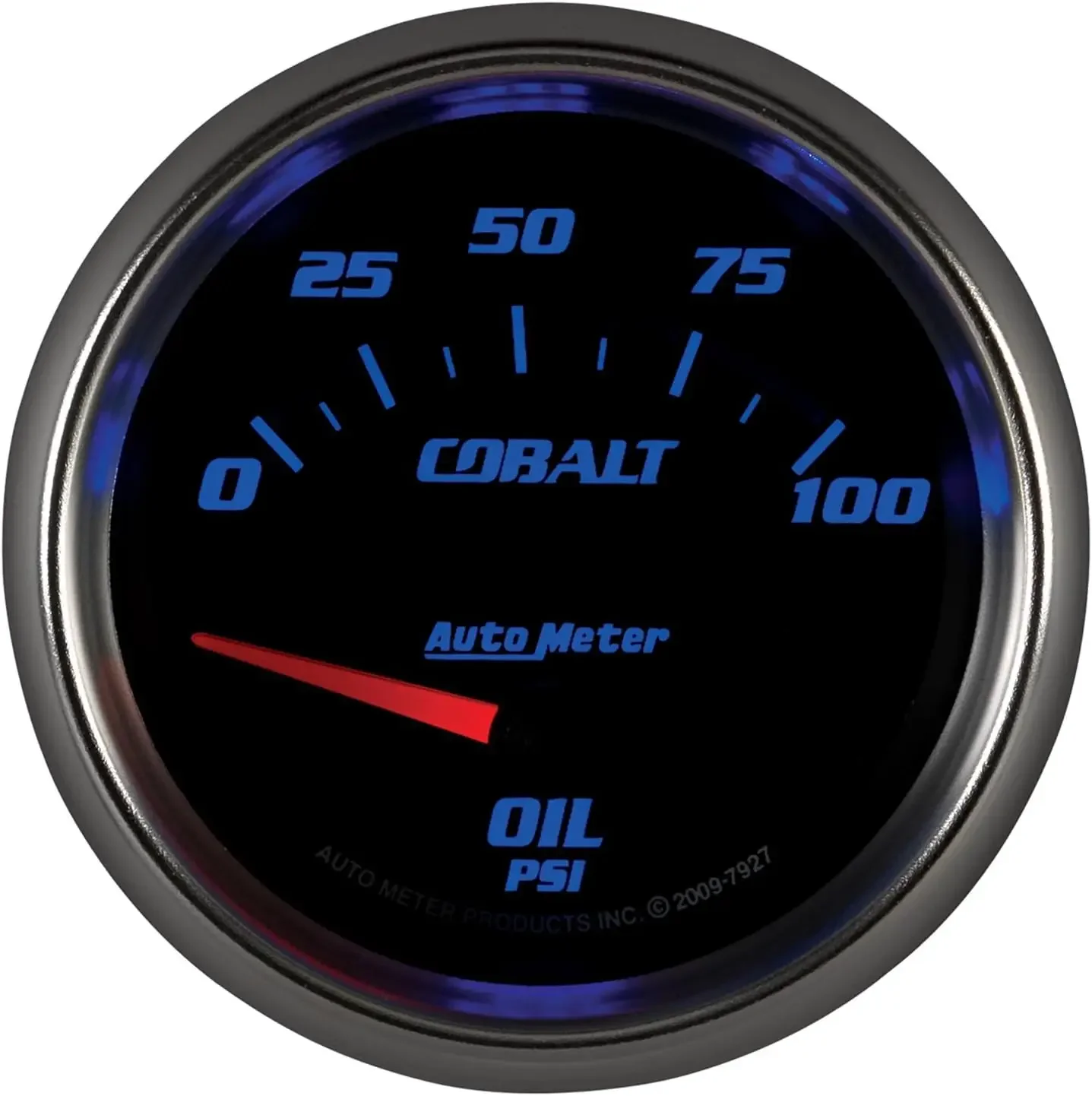 Medidor 7927 Cobalto 2-5/8" 0-100 PSI Medidor de pressão de óleo elétrico de varredura curta