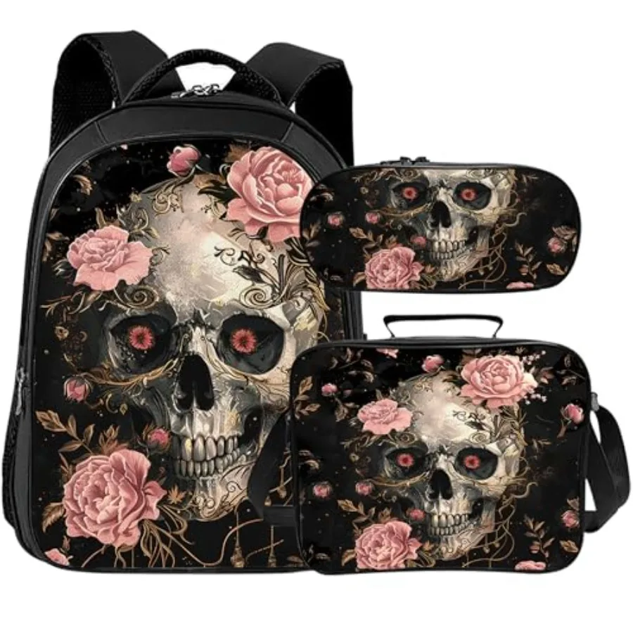 

Рюкзак для школьников и школьниц - набор из 3 предметов: школьный рюкзак, ланч-бокс и пенал для подростков, вместительный, 16 дюймов.