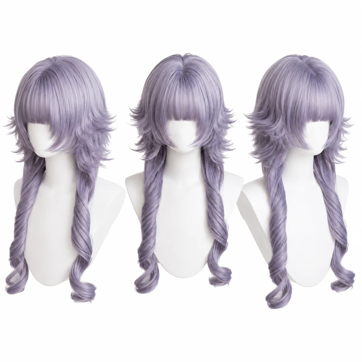 Lavender Purple High Level Comes with Anti Stiff Jellyfish Head and Bangs Daily Top Synthetic Full Head Set