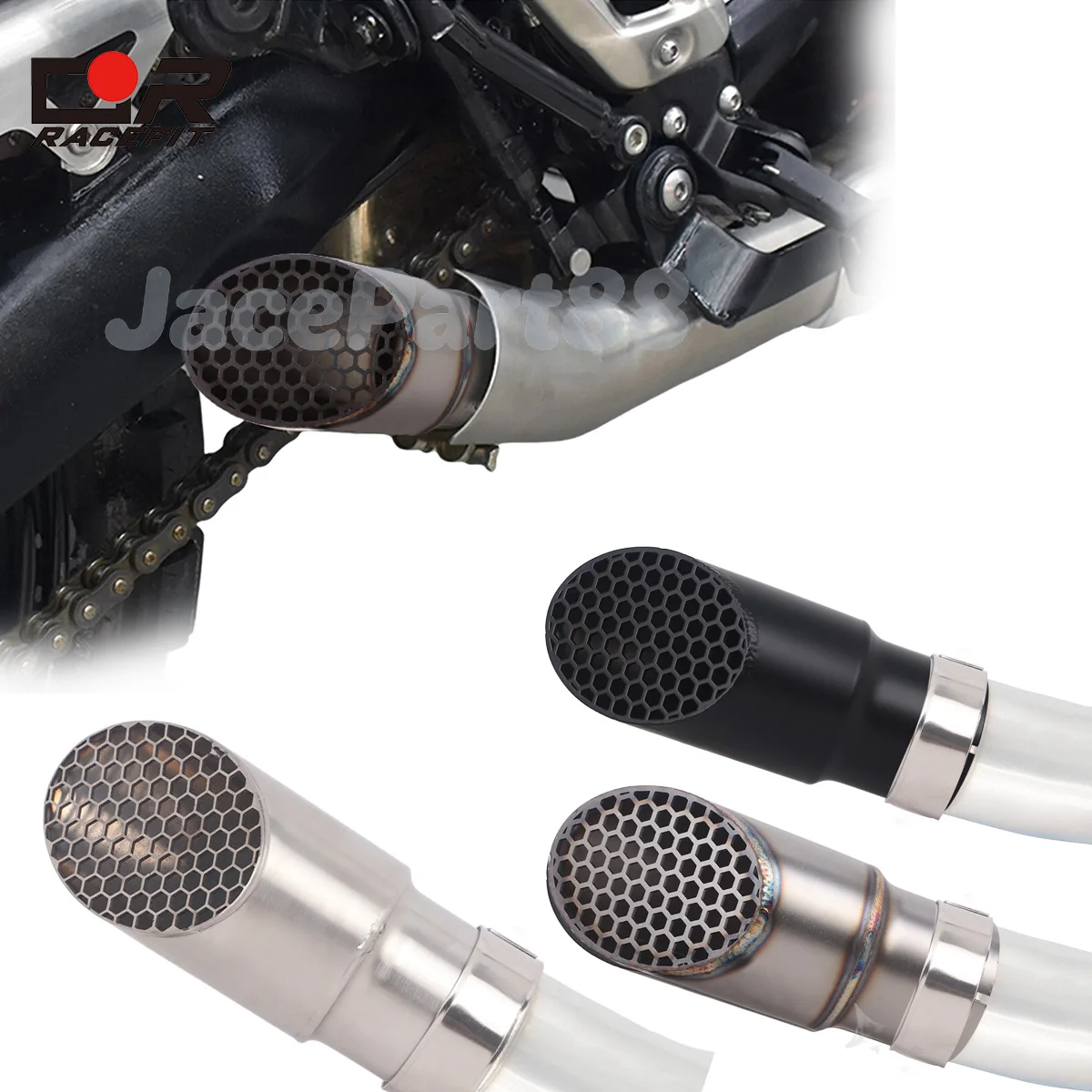

Mini Slip on Muffler Exhaust Pipe For Triumph Scrambler 400 X Speed 400 2024-2025 Mesh Tip no Baffle