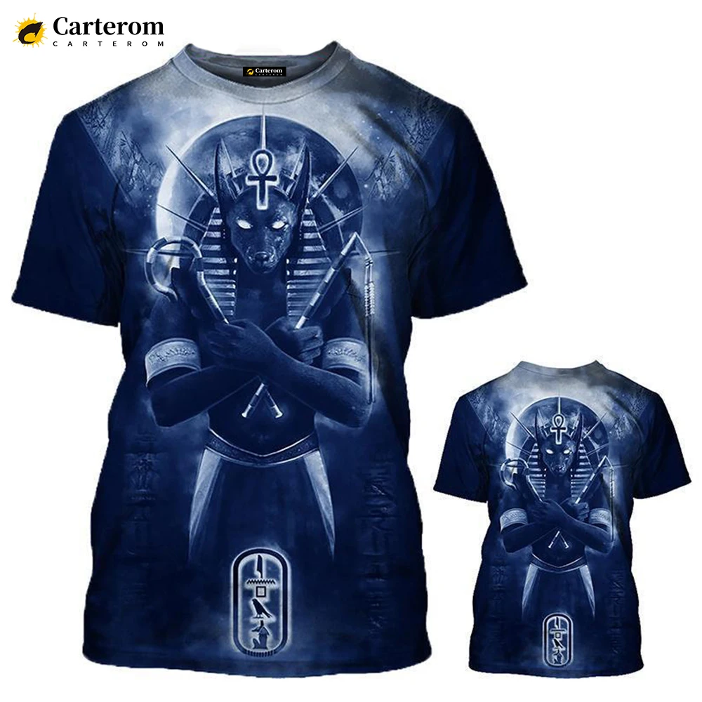 2022 Ancient Egyptian Horus 3D Print T-shirt God Eye of Egypt Pharaoh Anubis Graphics T Shirt Men Fashion Casual Streetwear Tops