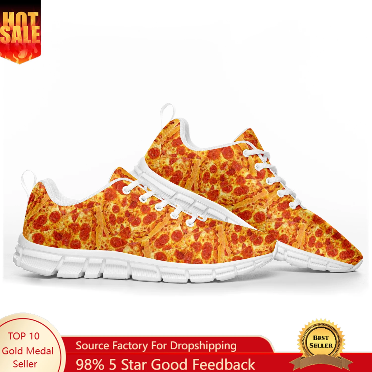 Patrón de comida deliciosa pizza 3D Sports Shoes Mens Womens Teenager Sneakers Parent Child Sneaker Custom Shoe