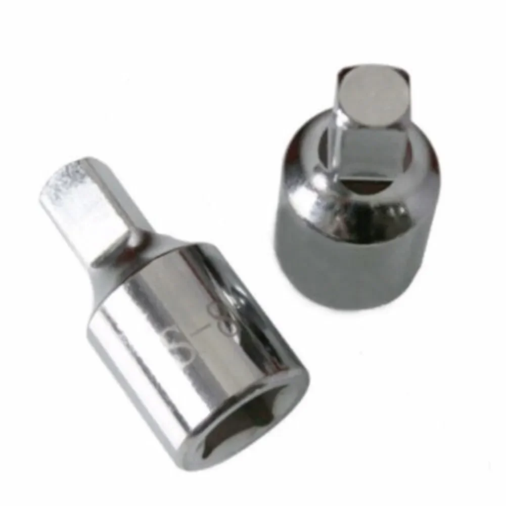 8mm Square Oil Sump Drain Plug Key Tool Remover For Screw Socket 3/8 Hand Tool Silver Screw Disassembly Wrench Socket