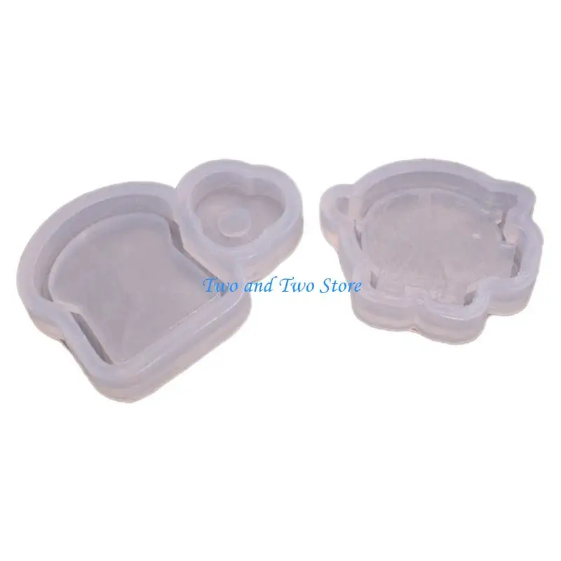

HX6F Epoxy Resin Shaker Moulds Set Charms Pendant Jewellery Making Supplies Bread/Pig