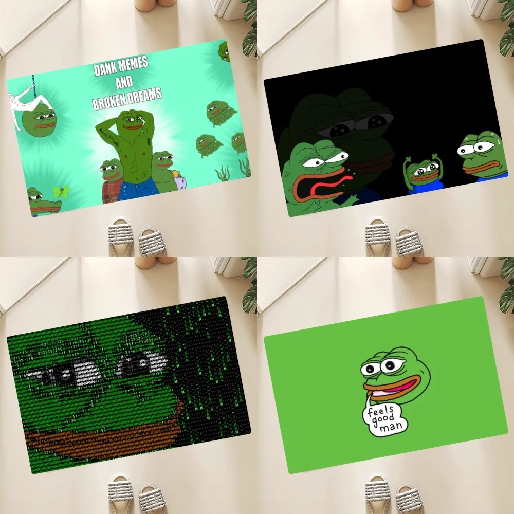 Funny P-Pepe the Frog Floor Mat Anti-Slip Doormat Home Entrance Doormat Bedroom Bathroom Living Room Floor Mats Kitchen Rug