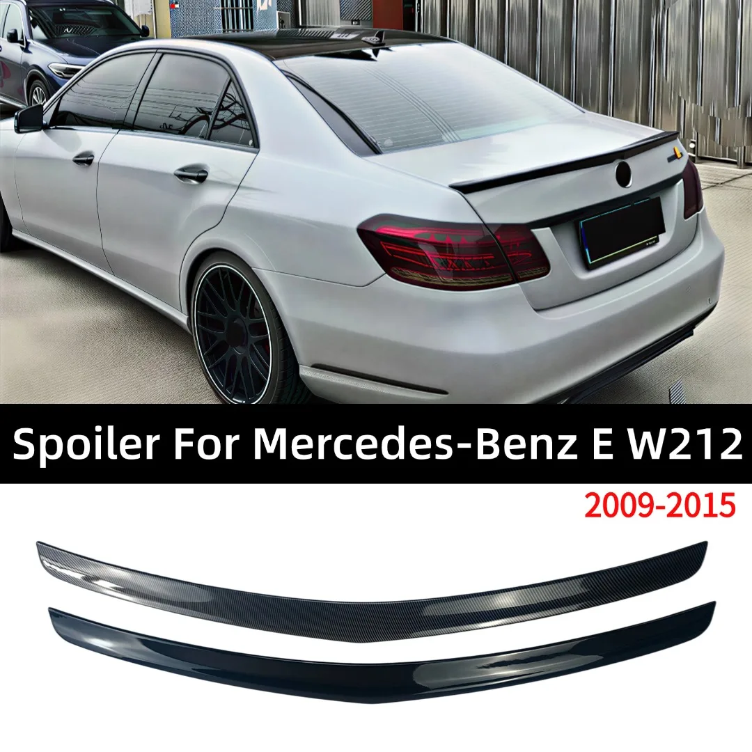 Kofferraumlippen-Deflektor Heckspoiler Flügel für Mercedes-Benz E-Klasse W212 4-Türer 2009-2015 Glänzend Schwarz ABS Heck-Tuning-Zubehör