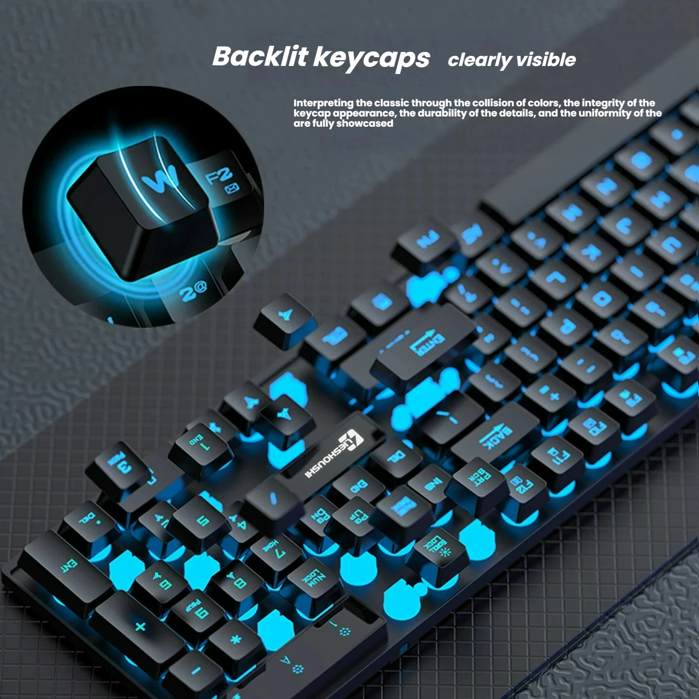 EWEADN mechanical feel wired keyboard for office, gaming, and esports USB wired is suitable for Windows computers/laptops