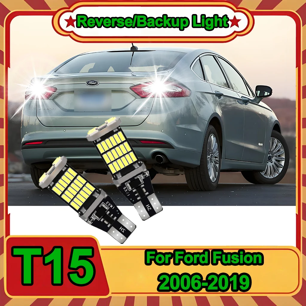 

Светодиодная лампа заднего хода T15 W16W Canbus Plug and Play, 6000K, высокая мощность, оригинальный дизайн 1:1 для Ford Fusion 2006-2018, 2019